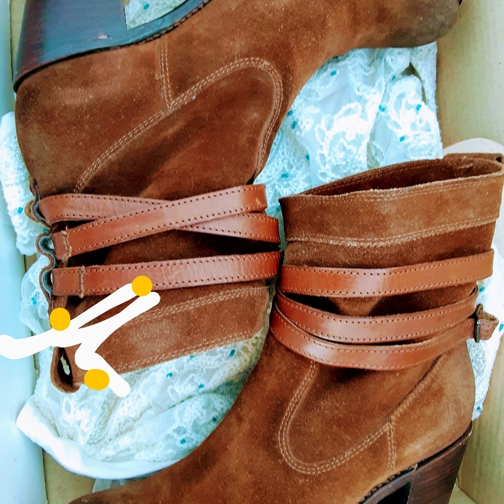 Frye Brushed cognag Leather Booties
